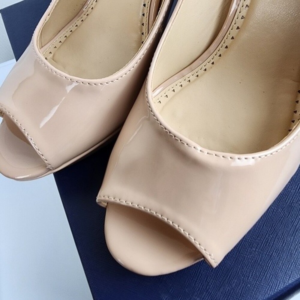 Brand New Adrienne Vittadini High Heel Shoes Nude Peep Toe Pumps Size 9.5 - Picture 8 of 15